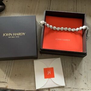 John Hardy hammered dot sterling silver bracelet 
8”
